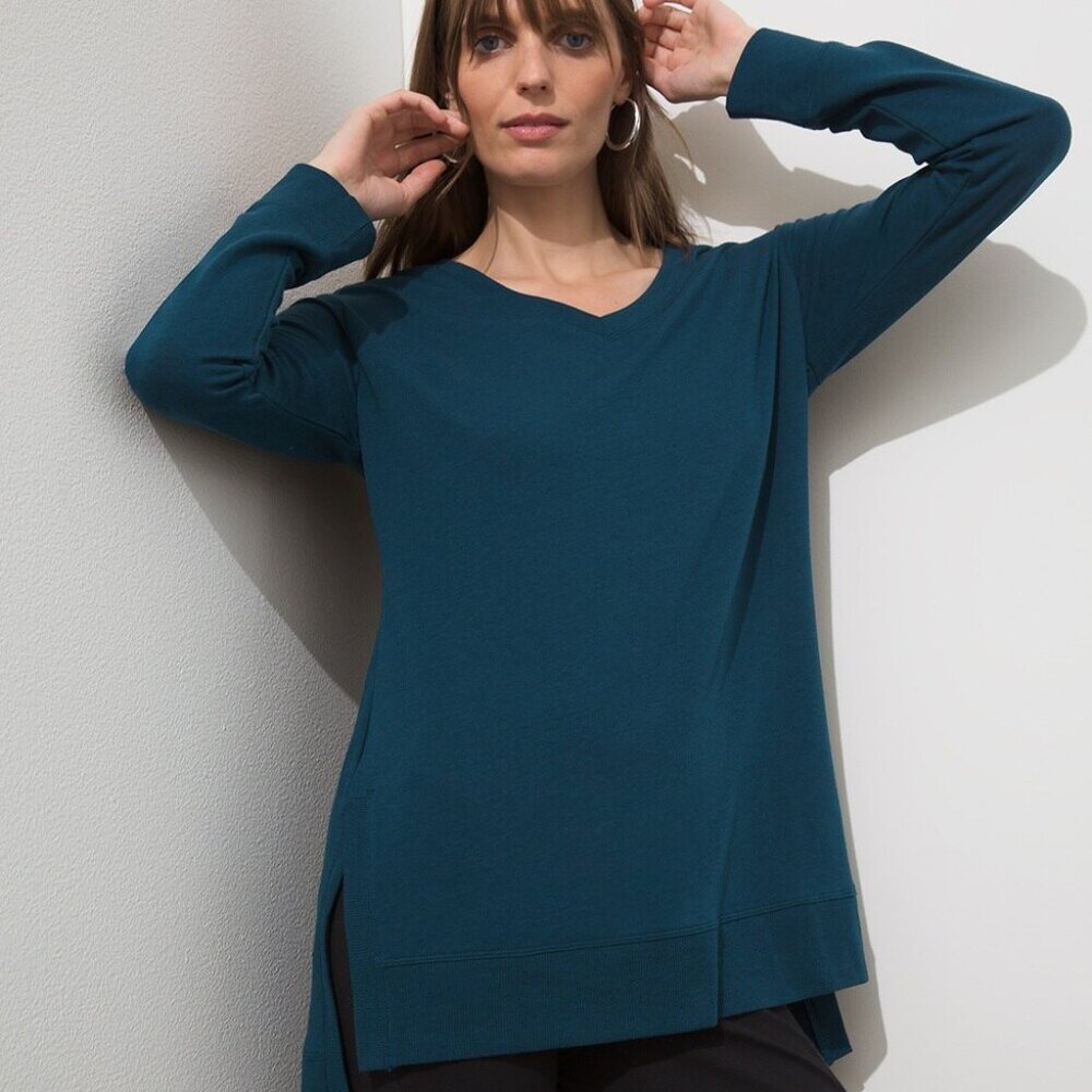 Chico's Zenergy Relaxed Fit V-Neck Tunic, Size S, Like New